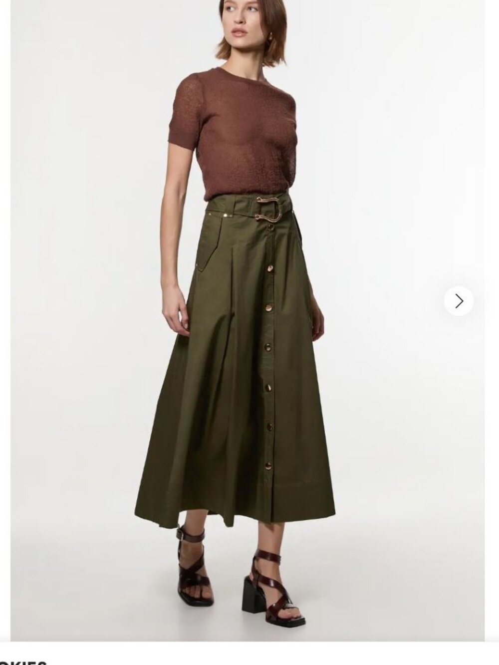 Karen Millen Midi Skirt Cotton Women's sz 6 NWT